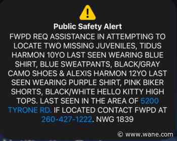 FWPD searching for 2 missing children