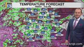 Hotter weather builds as monsoon storms continue into the weekend