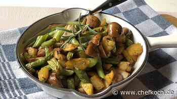 Kartoffel-Bohnen-Champignon-Pfanne