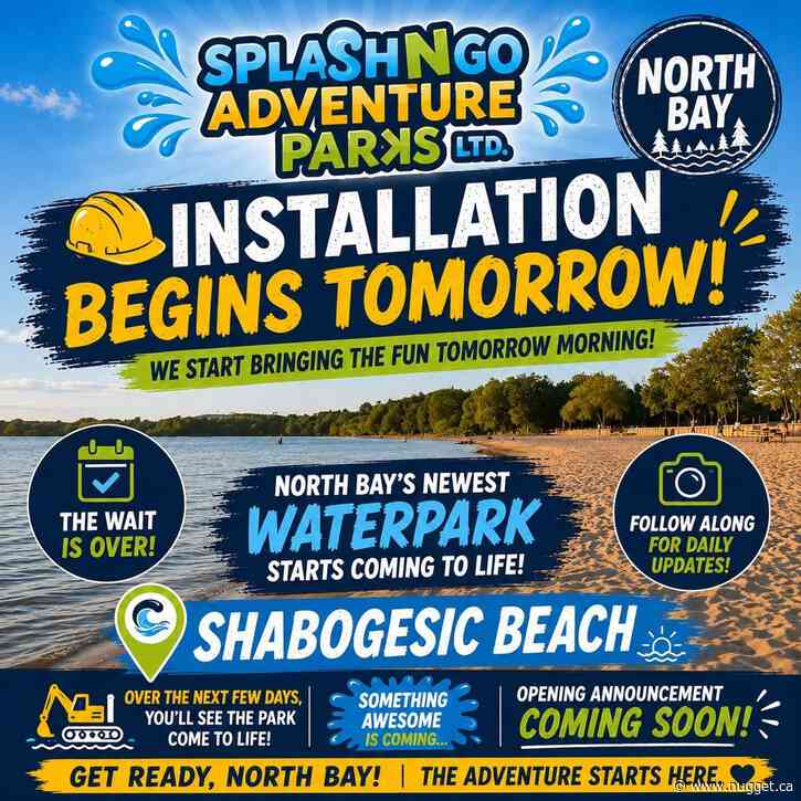 North Bay's new waterpark being installed on Lake Nipissing Friday