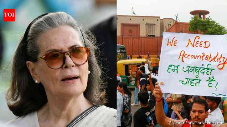'Trademark arrogance': Sonia Gandhi says Modi govt treated NEET protestors as 'enemies of nation'