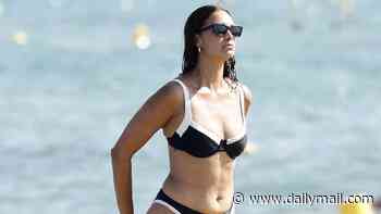 Robin Thicke's model wife, 31, shows off incredible bikini body after giving birth to three kids as they vacation in Saint-Tropez
