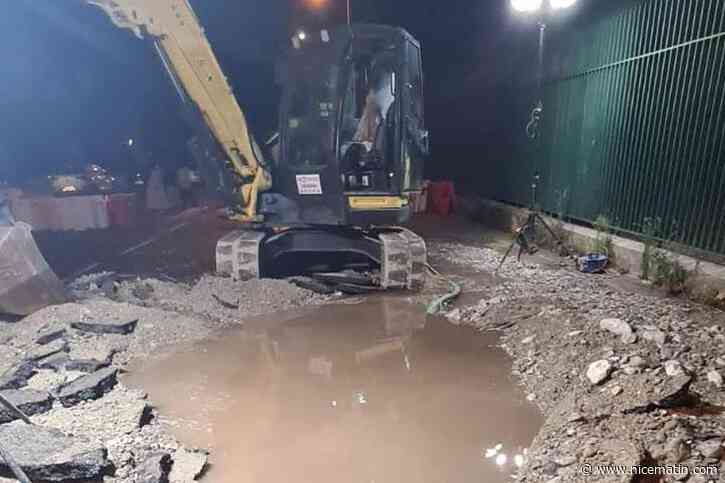 Coupure d’eau à Nice Est et La Trinité : impressionnante rupture de canalisation, jusqu’à 20.000 usagers impactés