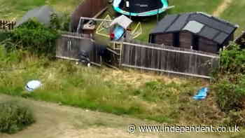 Suspect in Hot Fuzz-style blunder falls through fence while trying to escape police