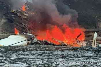 Seaplane bursts into flames after crashing off Washington coast