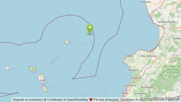 Scossa di magnitudo 4.5 nella notte a largo di Stromboli