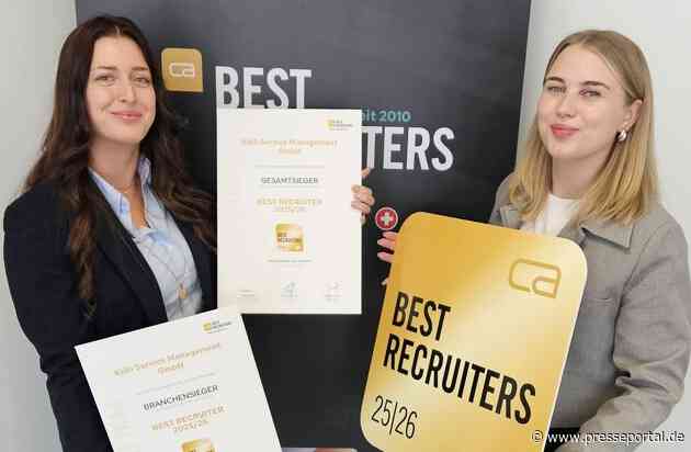 BEST RECRUITERS 2025/26-Auszeichnung / Klüh auf Platz 1 der größten Recruiting-Studie Deutschlands