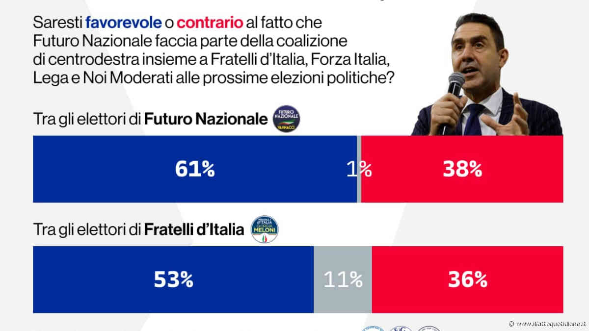 Sondaggi, FdI continua a scendere: Vannacci oltre il 7% avvicina FI. Più di un elettore su due di Meloni vuole FnV in coalizione