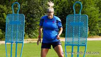 Football's super mum! Crystal Palace star pictured training while SEVEN months pregnant - as she 'puts in the work' ahead of the new season