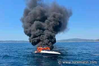 Impressionnant panache de fumée noir : un bateau de 17 mètres prend feu près d’une plage de Saint-Tropez