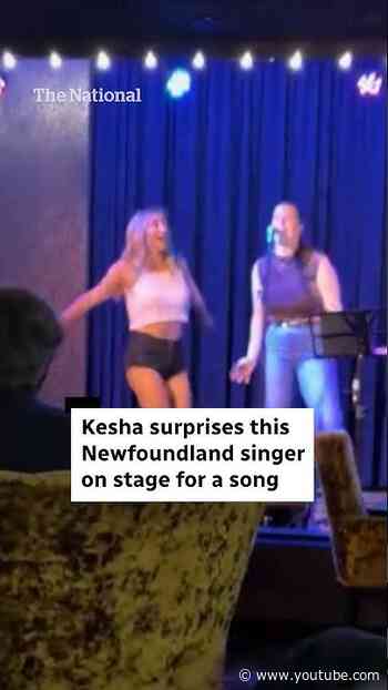 Kesha surprises Newfoundland singer on stage
