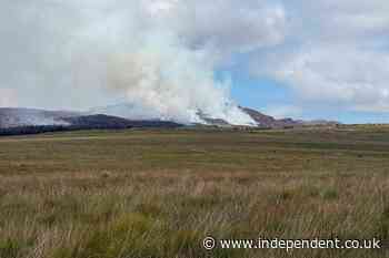 Firefighting helicopter brought in to tackle wildfire at UK beauty spot