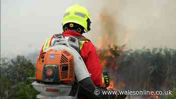 Waterbombing helicopters deployed in Wales as wildfire update issued