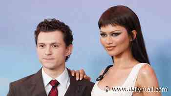 Zendaya shows off her new hair look and wears thigh-split 'web' dress as she and husband Tom Holland pose at the premiere of Spider-Man: Brand New Day in Shanghai