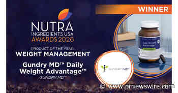 Gundry MD® Daily Weight Advantage™ Named Best Weight Management Supplement of 2026 by NutraIngredients-USA
