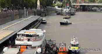 Police boat crashes into central London bridge, throwing officers overboard