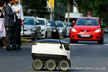 Parking attendant, 73, sues robot company claiming delivery drone knocked her down and caused significant injuries