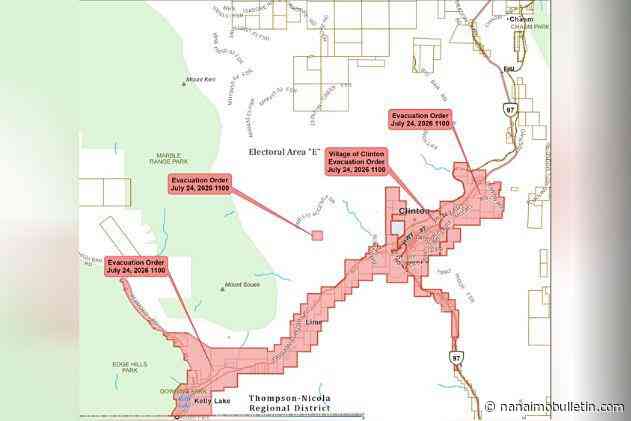 Village of Clinton evacuated due to fast-growing Pear Lake fire