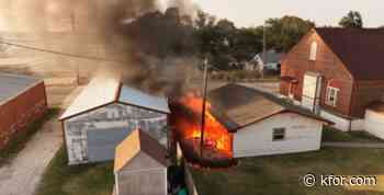Drone footage shows Ringwood structure fire caused by window AC unit malfunction