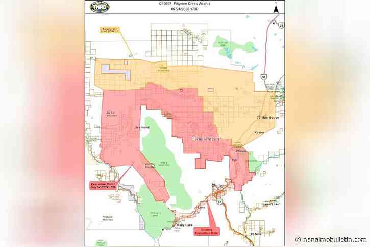 Highway 97 closed at Clinton as Fiftynine Creek fire prompts more evacuation orders