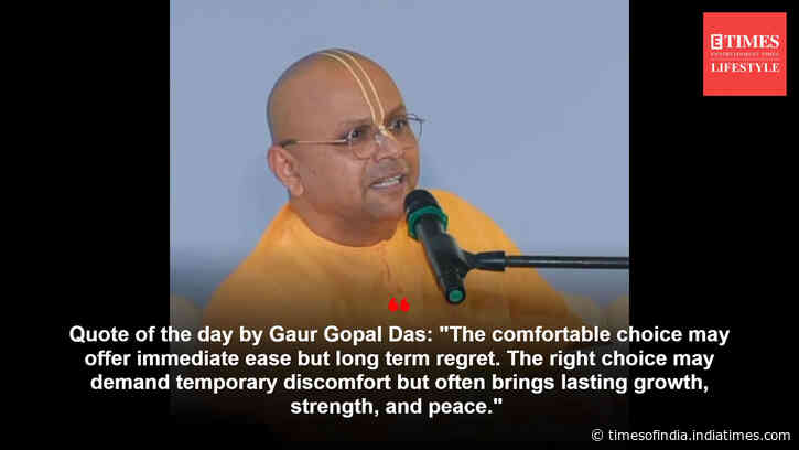 Choosing Growth Over Comfort: Gaur Gopal Das urges hard choices; small steps build lasting peace
