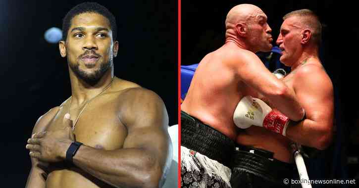 Anthony Joshua sums up Tyson Fury’s performance in stoppage win against Mariusz Wach