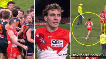 Record blitz sinks ‘embarrassing’ Giants... after mid-interview exit to join scuffle, bizarre fire alarm