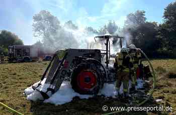 FW VG Asbach: Traktor brennt bei Buchholz Wallau