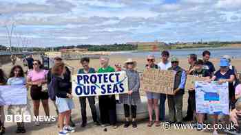 Plastic pellets washed up on beaches spark protest