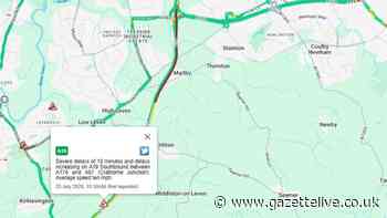 Severe and 'increasing' delays on A19 southbound with motorists reporting 'complete standstill'