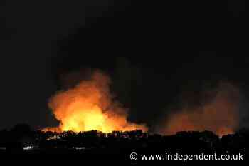 Twenty firefighters taken to hospital and three fire engines destroyed after fertiliser explosion causes huge blaze