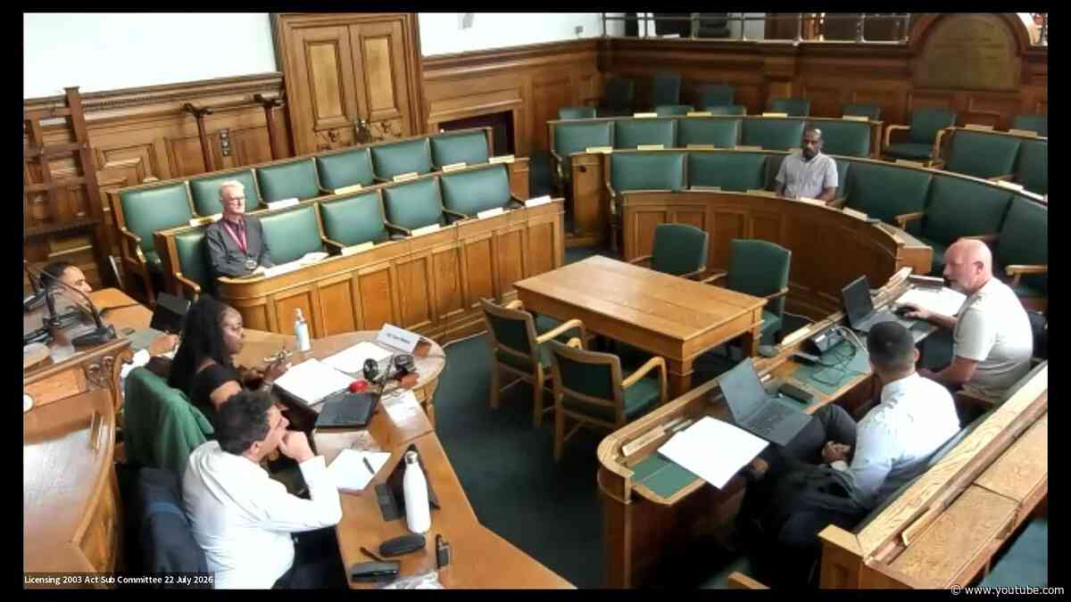 Licensing (2003 Act) Sub-Committee on Wednesday 22nd July 2026, 10.00 a.m.