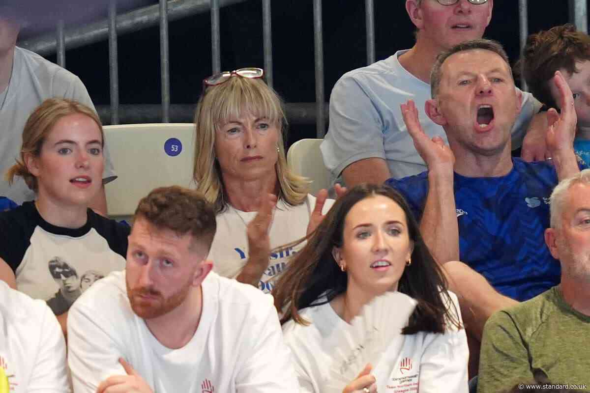 Madeleine McCann’s brother cheered on by parents at Commonwealth Games as he wins place in 400m swimming final