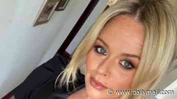 Emily Atack shows off her slimmed-down figure in a black mini dress as she enjoys a date day at the polo with fiancé Alistair Garner
