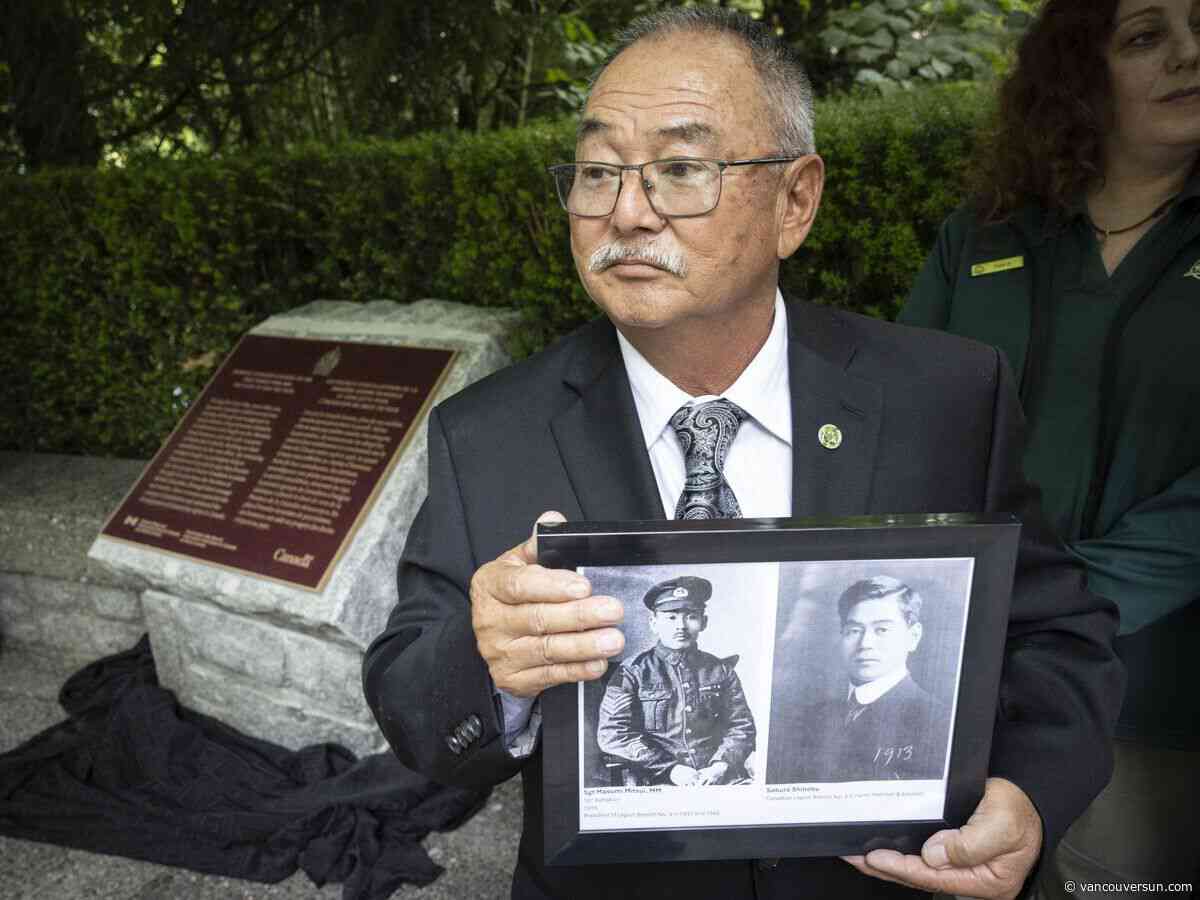 Plaque recognizes Japanese Canadian veterans winning the right to vote