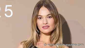 Lily James shows off sea-soaked platinum waves in tiny string bikini top