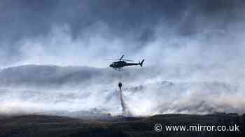 'Really scary' Derbyshire wildfire burns for more than a MONTH as UK firefighters 'pushed to near limits'