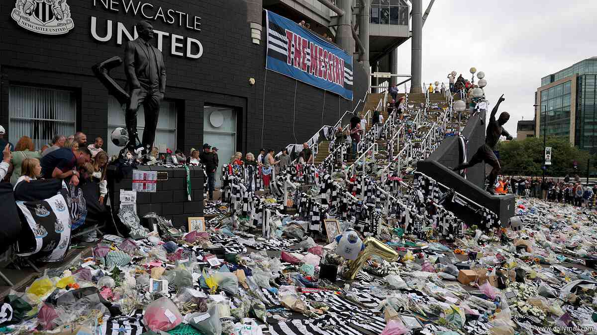 Kevin Keegan is remembered as Newcastle fans lay extraordinary sea of flowers outside St James' Park