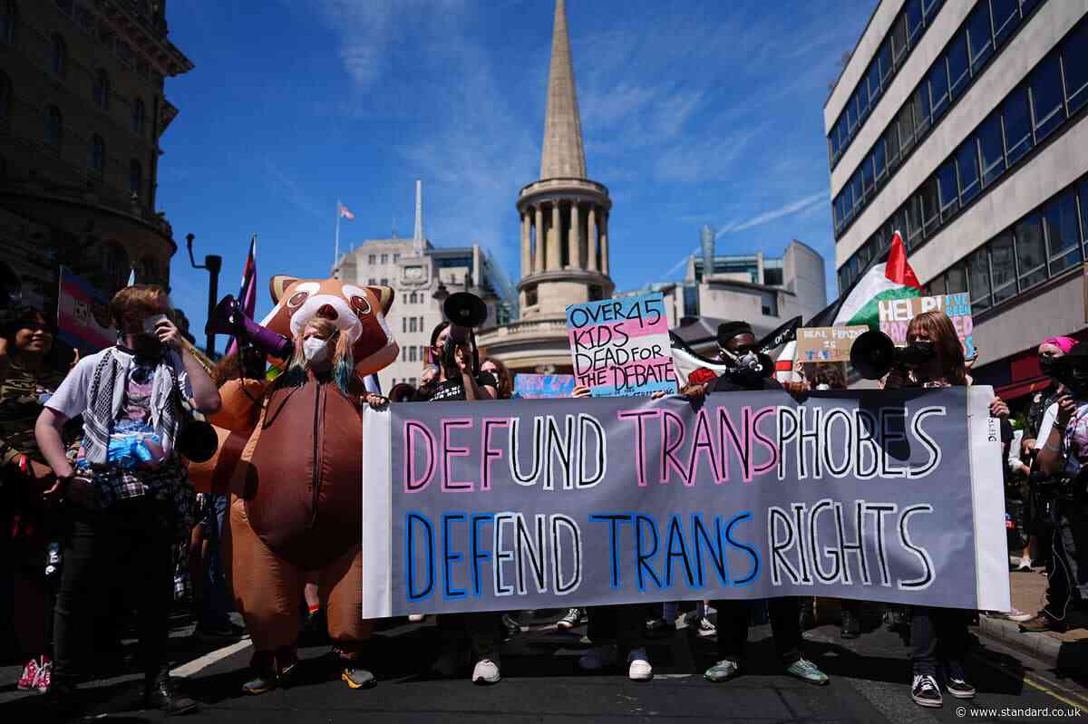 150,000 march through London in world’s largest trans pride, organisers say