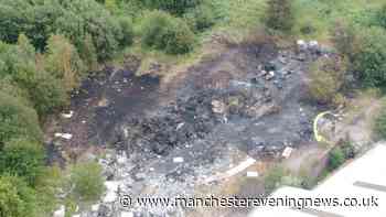 Aerial pictures show aftermath of huge Rochdale fire
