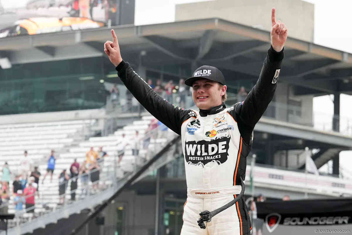 Dale Earnhardt Jr. battles tears as Carson Kvapil wins NASCAR O'Reilly Series race at IMS
