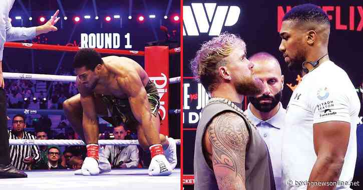 Jake Paul reacts to Anthony Joshua beating Kristian Prenga after two shock first round knockdowns