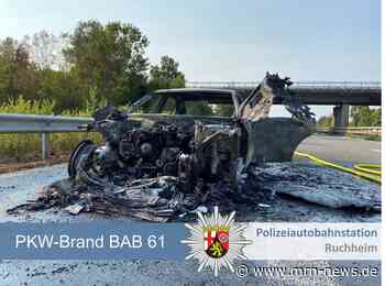 Ruchheim – A61 war wegen PKW-Brand gesperrt