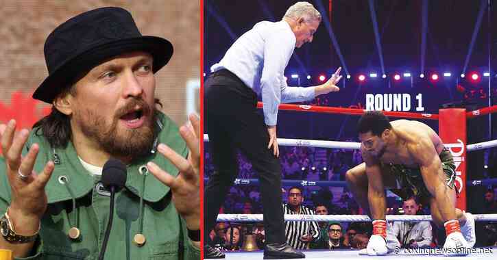 Usyk sums up Anthony Joshua’s performance against Kristian Prenga after surviving two knockdowns