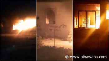 Israeli settlers set a mosque on fire southern Nablus