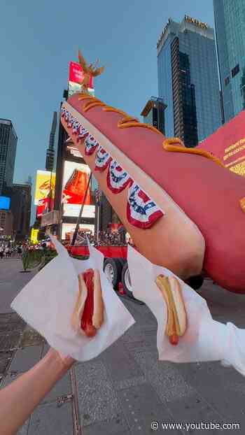 The Hot Dog is back and better than ever in #TimesSquare! 🇺🇸🌭 #America250 #HotDogInTheCity #NYC