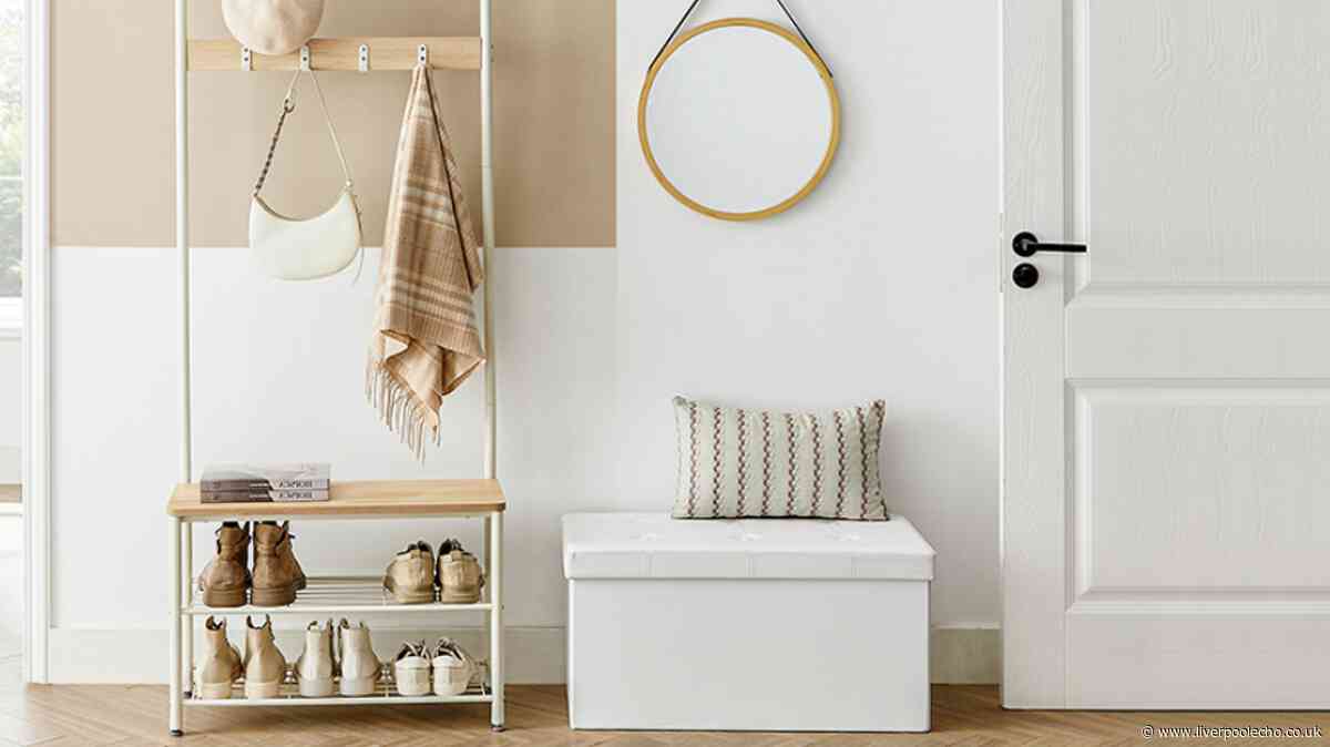 Storage solution keeps cluttered hallways tidy with space for 'coats, bags and trainers'