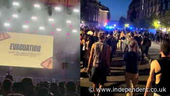 Moment Berlin Pride evacuated after car crashes into crowd