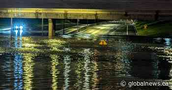 Severe thunderstorm flooding shuts down Whitemud Drive in west Edmonton