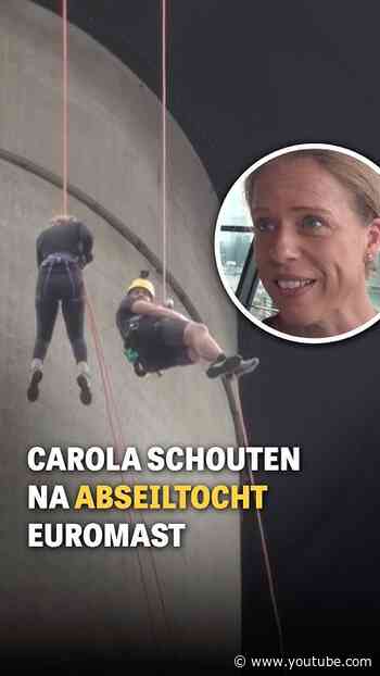 Carola Schouten na abseiltocht Euromast
